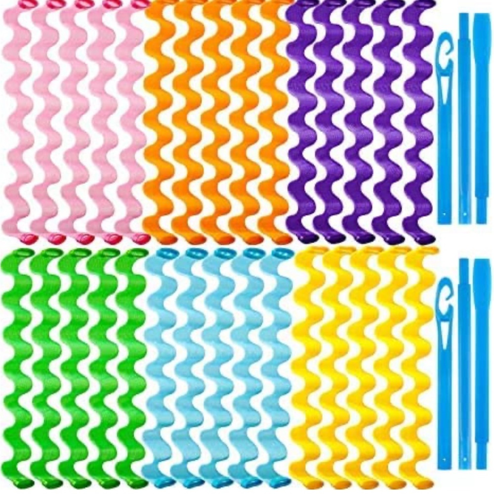 30 Pieces Heatless Waves Curlers Spiral Curls Styling Kit